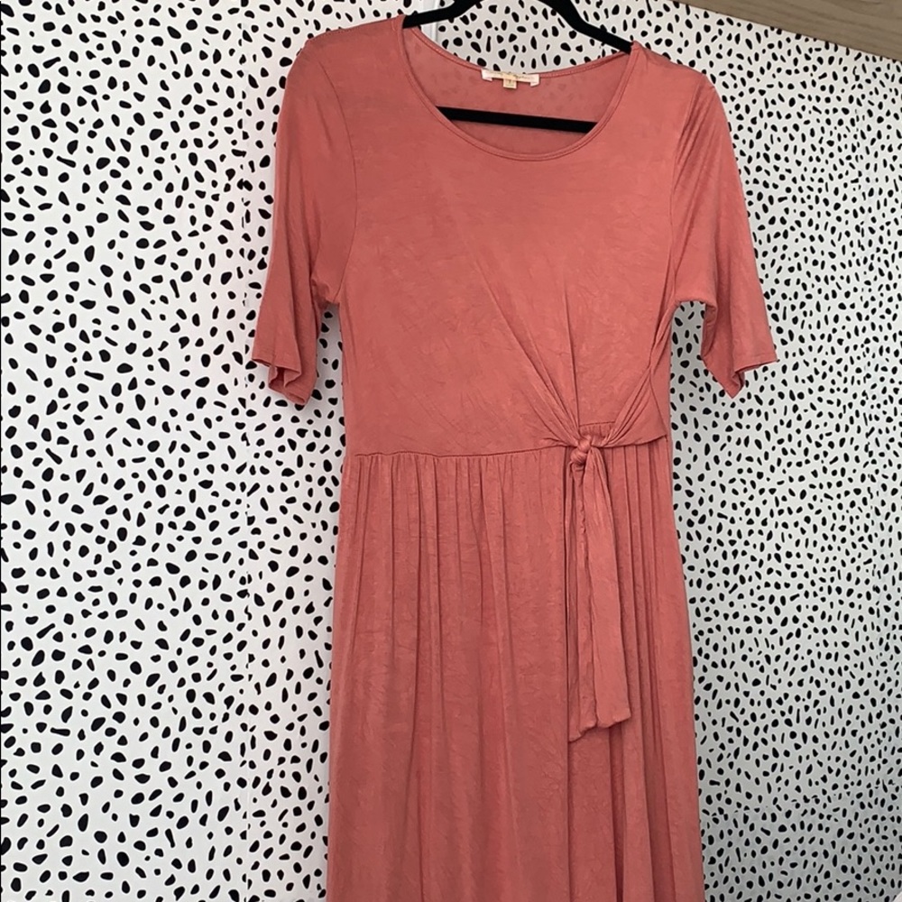 Pink midi dress